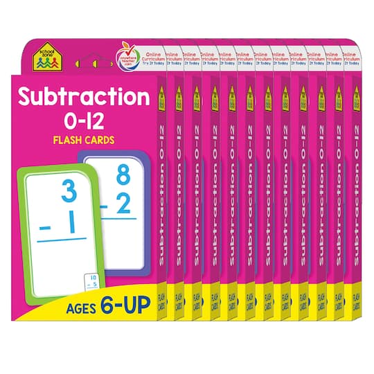 School Zone&#xAE; Subtraction 0-12 Flash Cards, 12ct.